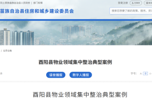 酉阳县物业领域集中整治典型案例