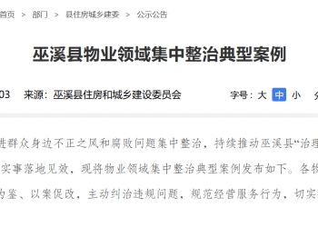 巫溪县物业领域集中整治典型案例